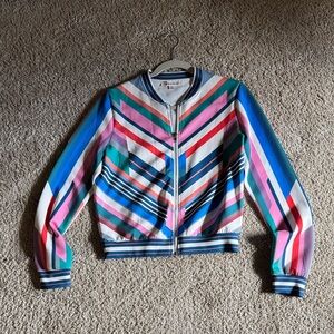 Jealous Tomato Multicolor Striped Bomber Jacket